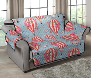 Floral Air Balloon Pattern Print Loveseat Protector