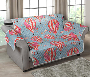 Floral Air Balloon Pattern Print Loveseat Protector