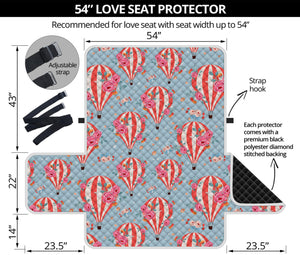 Floral Air Balloon Pattern Print Loveseat Protector