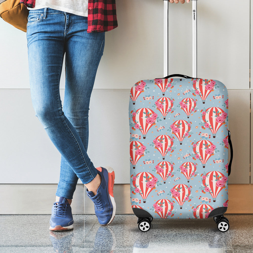 Floral Air Balloon Pattern Print Luggage Cover