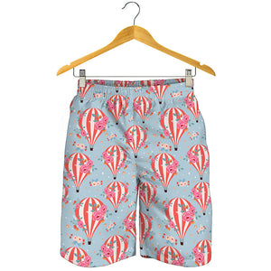 Floral Air Balloon Pattern Print Men's Shorts