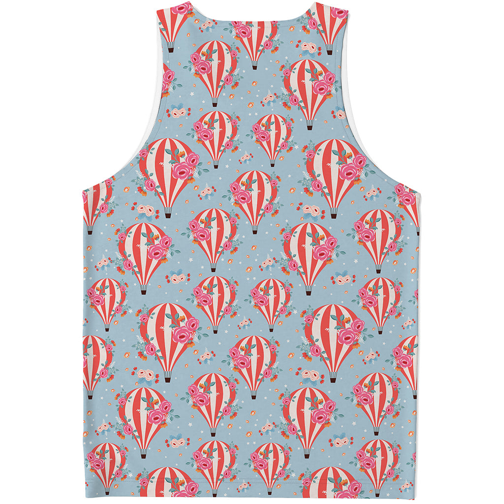 Floral Air Balloon Pattern Print Men's Tank Top