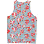 Floral Air Balloon Pattern Print Men's Tank Top