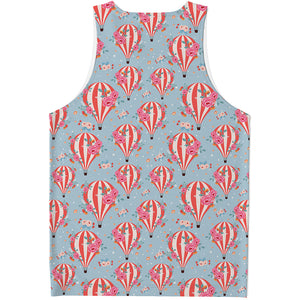 Floral Air Balloon Pattern Print Men's Tank Top