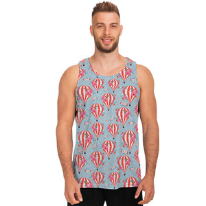 Floral Air Balloon Pattern Print Men's Tank Top