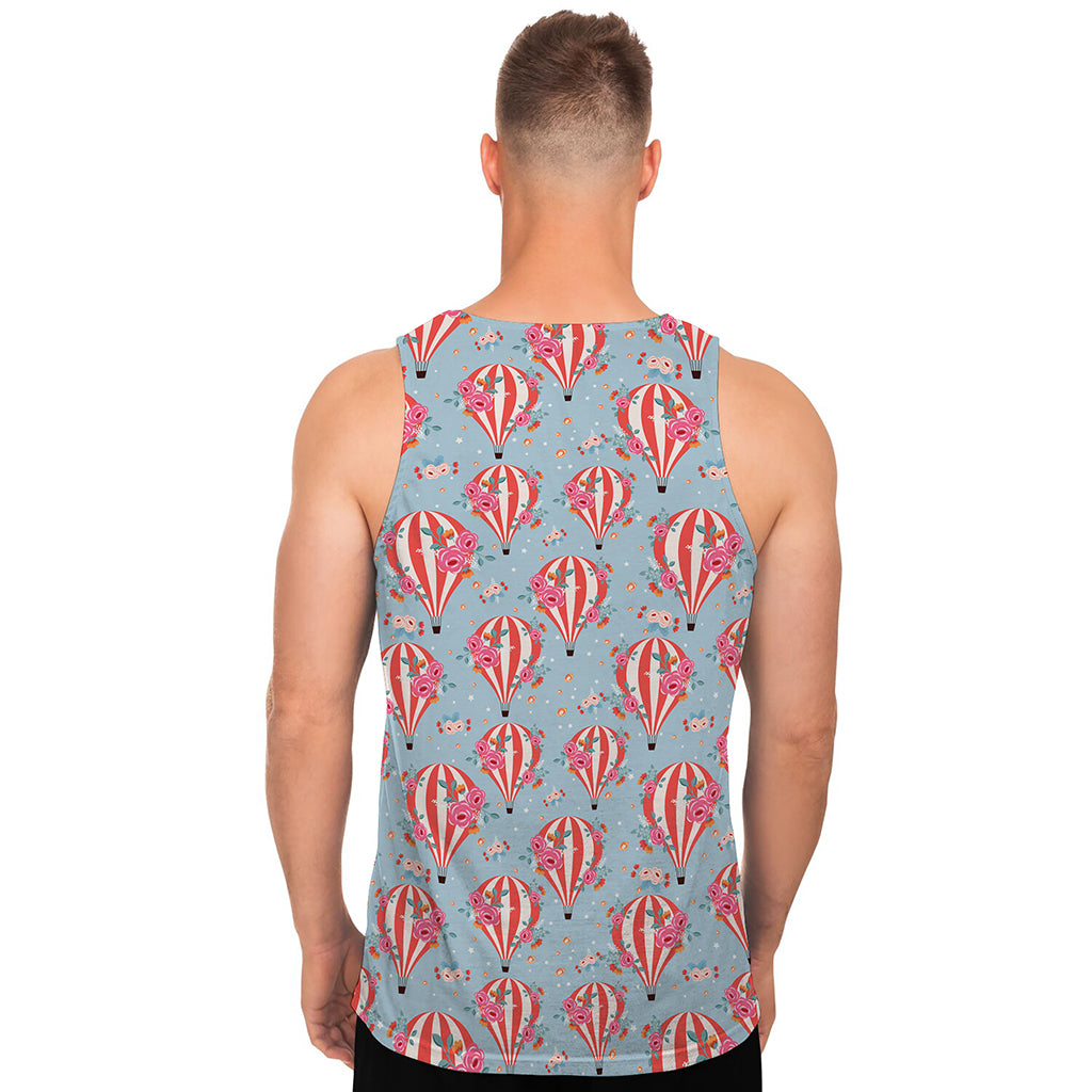 Floral Air Balloon Pattern Print Men's Tank Top