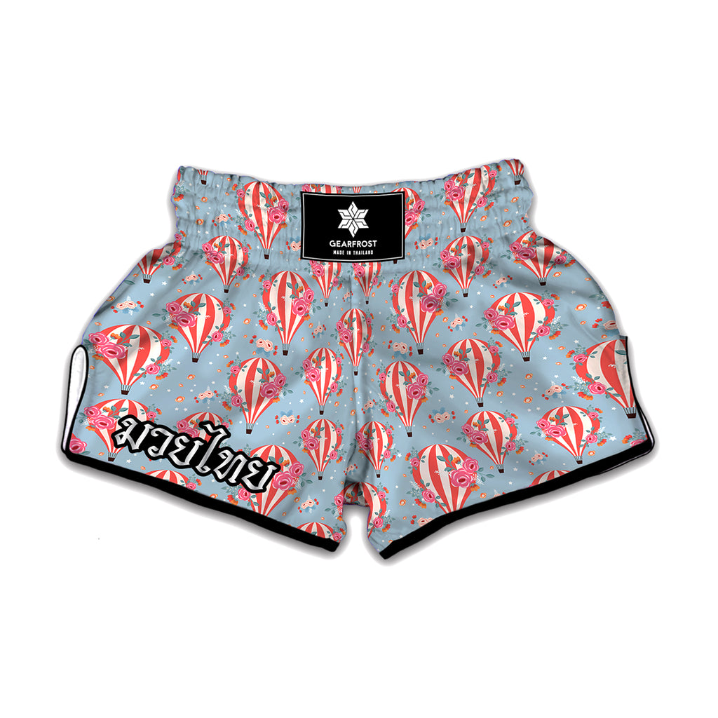 Floral Air Balloon Pattern Print Muay Thai Boxing Shorts