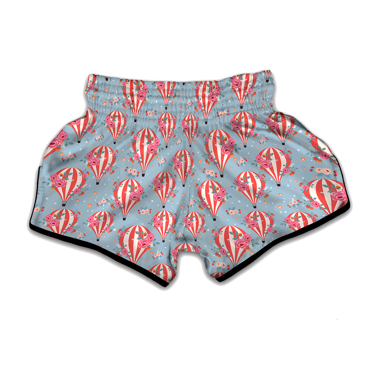 Floral Air Balloon Pattern Print Muay Thai Boxing Shorts