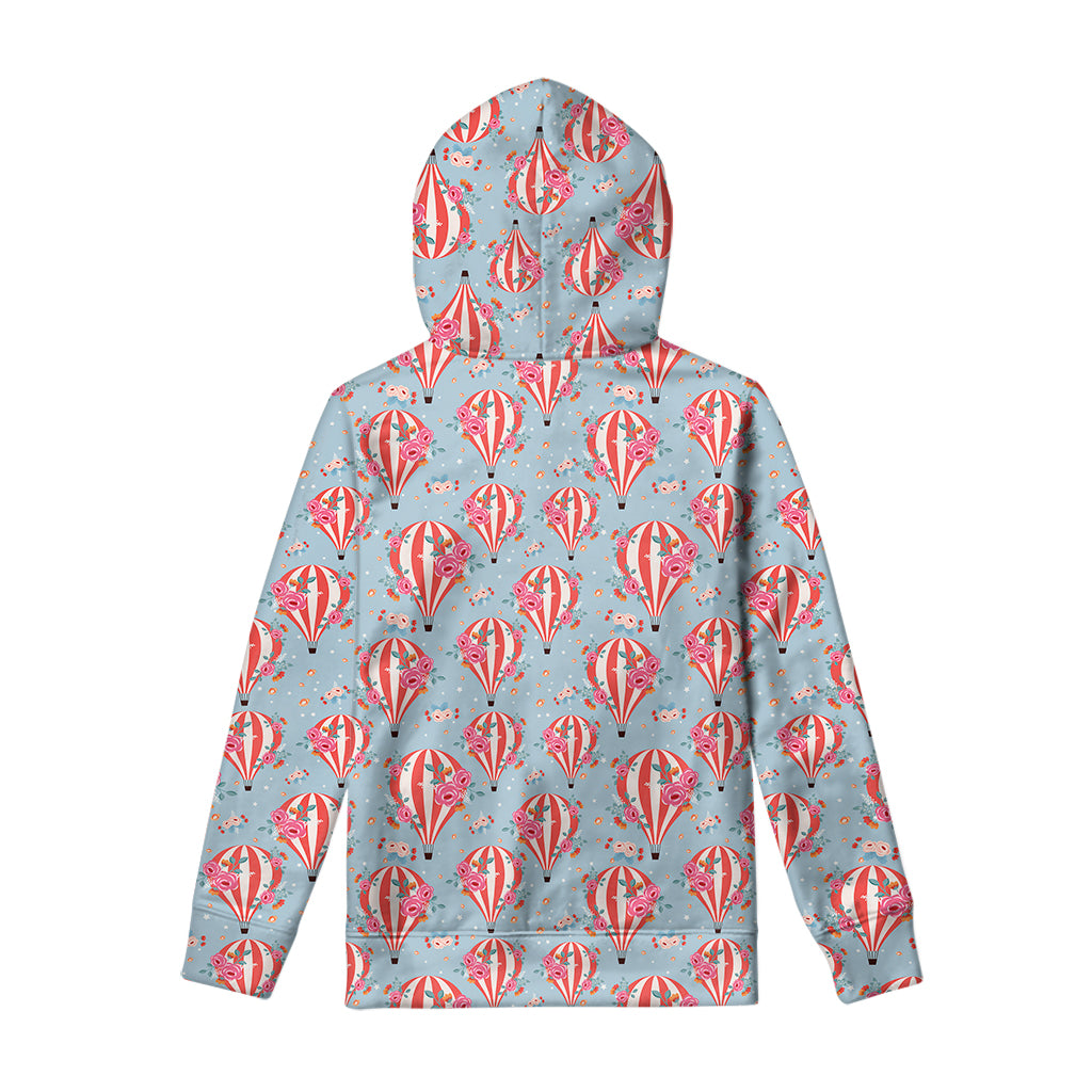 Floral Air Balloon Pattern Print Pullover Hoodie
