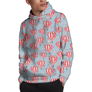 Floral Air Balloon Pattern Print Pullover Hoodie