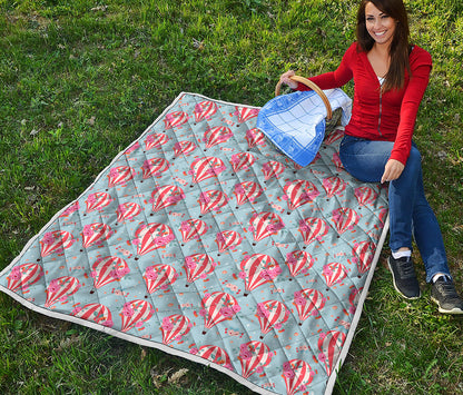Floral Air Balloon Pattern Print Quilt