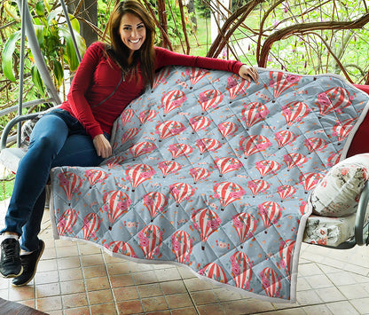 Floral Air Balloon Pattern Print Quilt