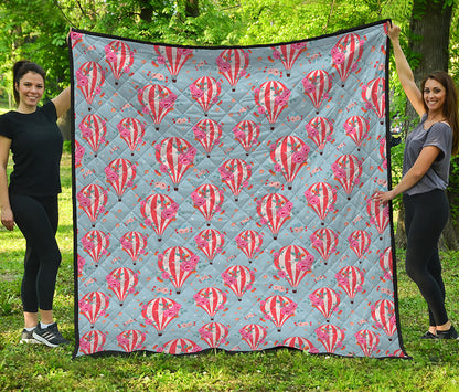 Floral Air Balloon Pattern Print Quilt