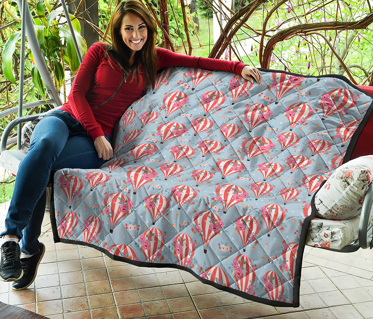 Floral Air Balloon Pattern Print Quilt