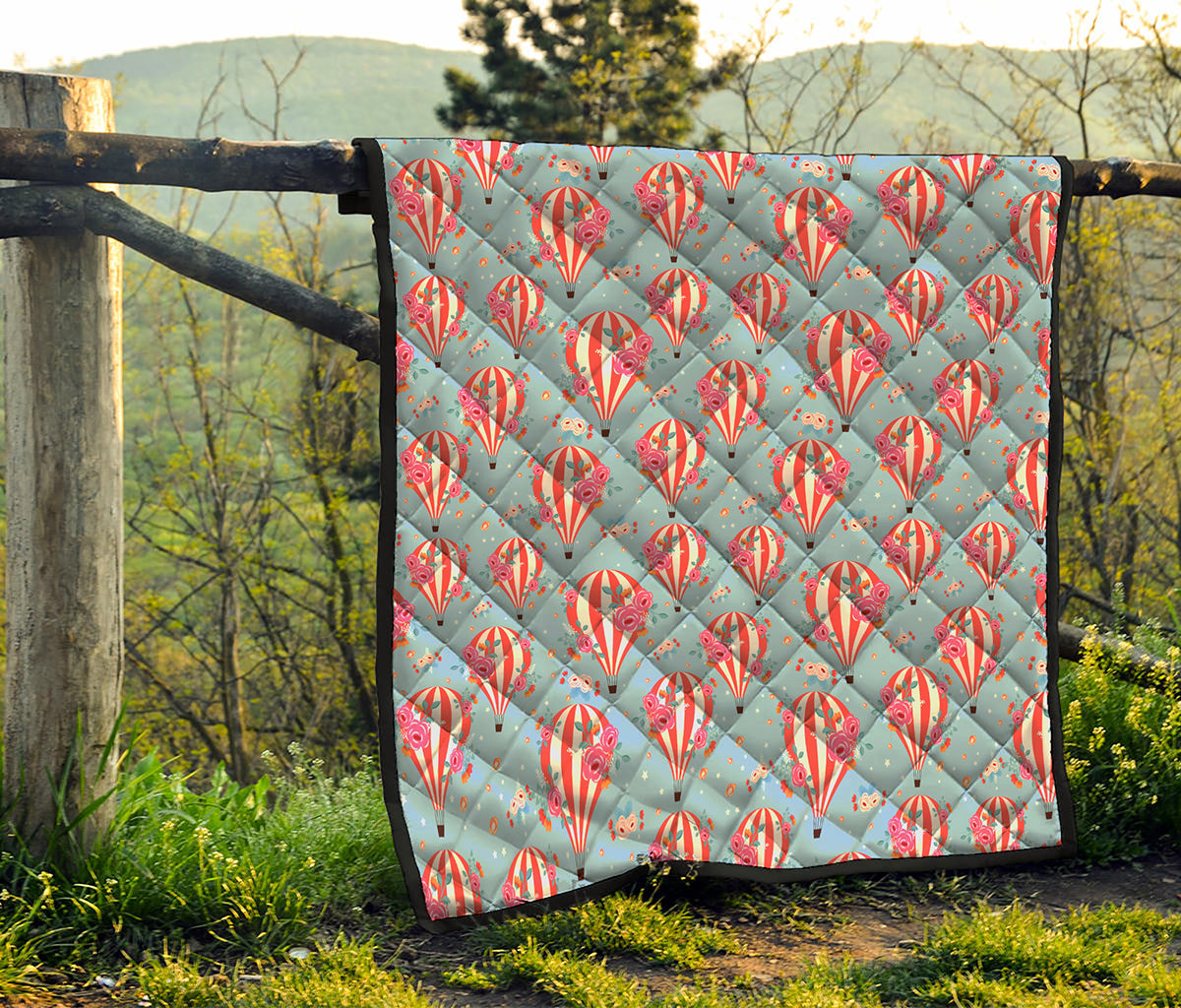 Floral Air Balloon Pattern Print Quilt