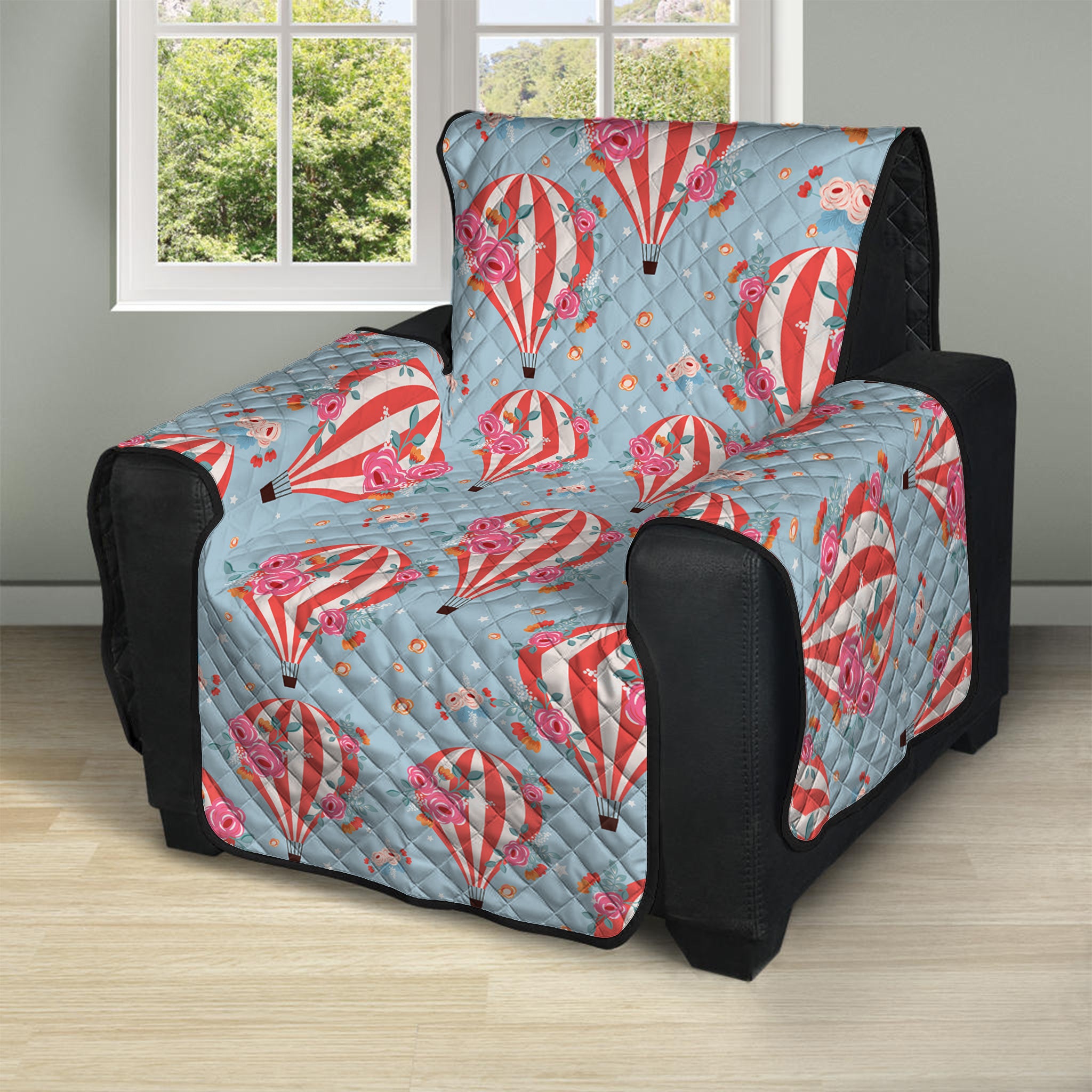 Floral Air Balloon Pattern Print Recliner Protector