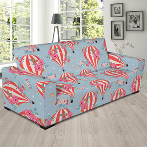 Floral Air Balloon Pattern Print Sofa Slipcover