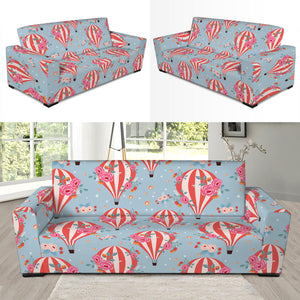 Floral Air Balloon Pattern Print Sofa Slipcover