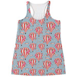 Floral Air Balloon Pattern Print Women's Racerback Tank Top