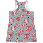 Floral Air Balloon Pattern Print Women's Racerback Tank Top