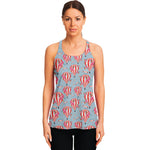 Floral Air Balloon Pattern Print Women's Racerback Tank Top