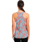 Floral Air Balloon Pattern Print Women's Racerback Tank Top