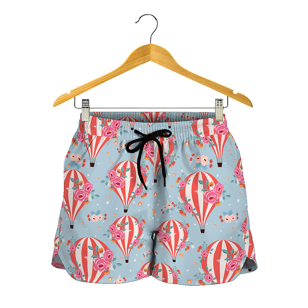 Floral Air Balloon Pattern Print Women's Shorts