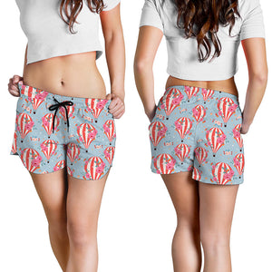 Floral Air Balloon Pattern Print Women's Shorts