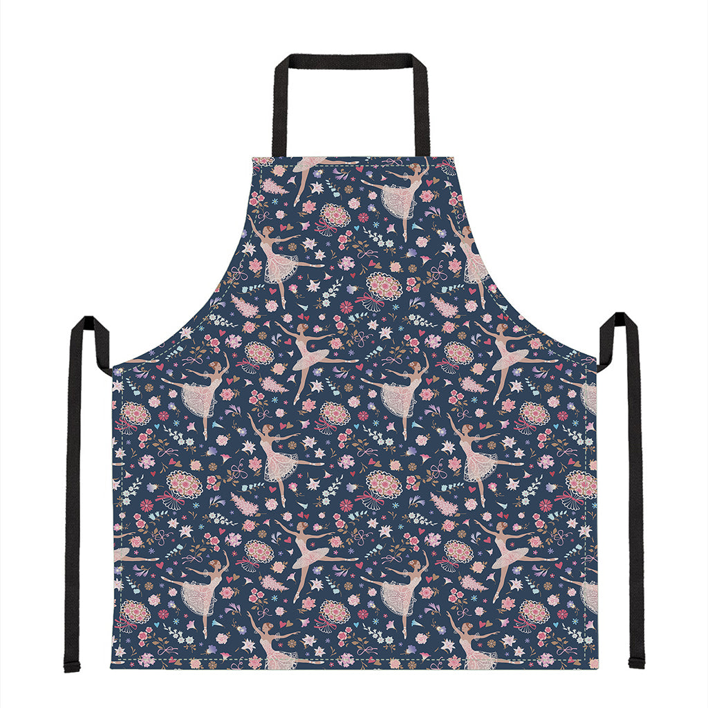 Floral Ballet Pattern Print Apron