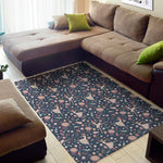 Floral Ballet Pattern Print Area Rug