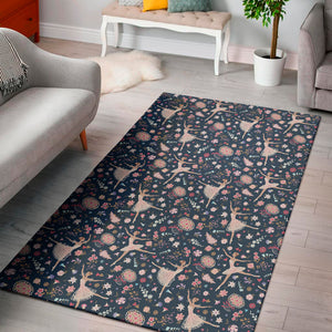 Floral Ballet Pattern Print Area Rug