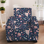 Floral Ballet Pattern Print Armchair Slipcover