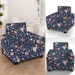 Floral Ballet Pattern Print Armchair Slipcover