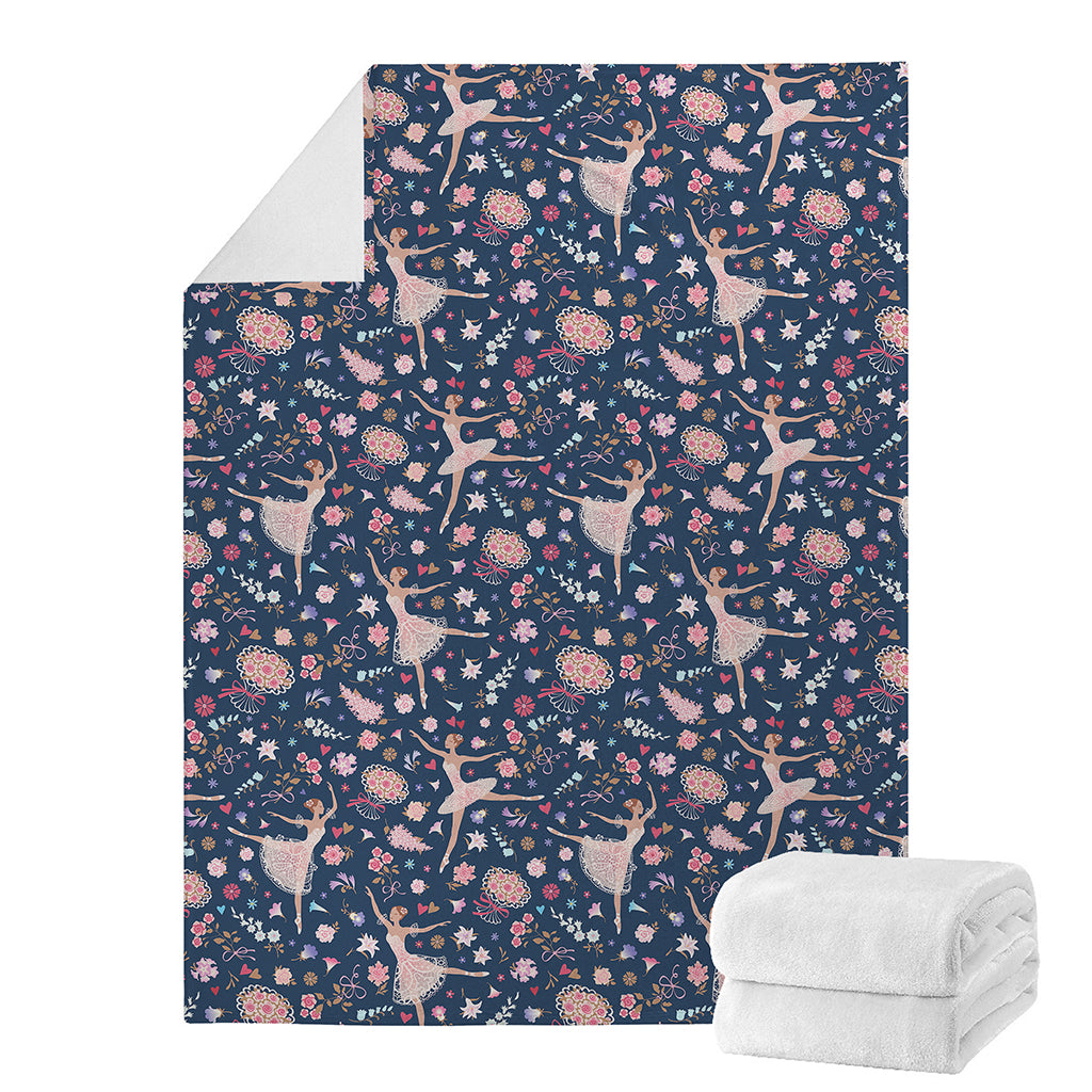 Floral Ballet Pattern Print Blanket