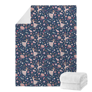 Floral Ballet Pattern Print Blanket