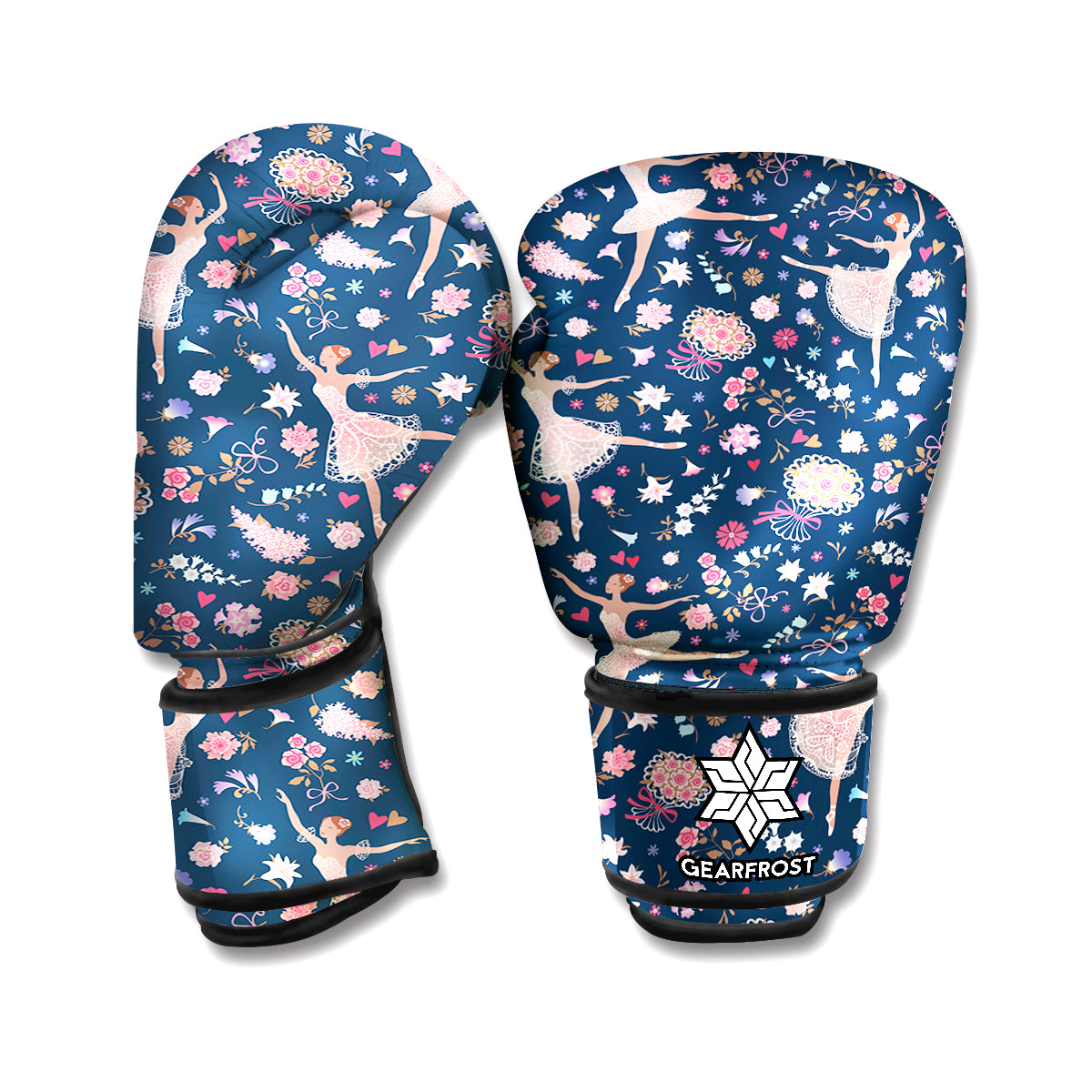 Floral Ballet Pattern Print Boxing Gloves