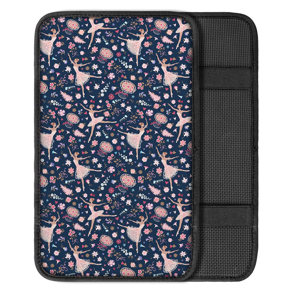 Floral Ballet Pattern Print Car Center Console Cover