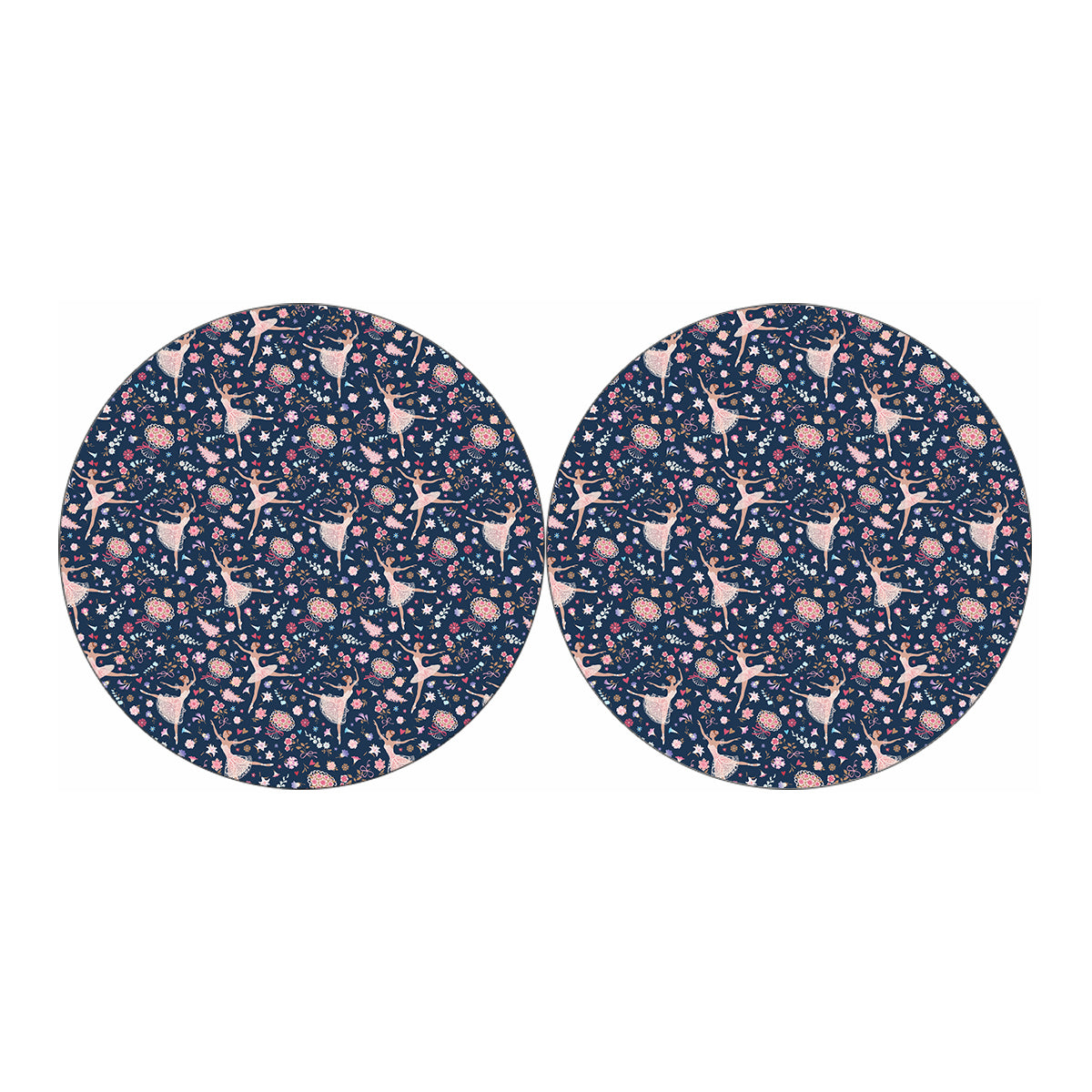 Floral Ballet Pattern Print Car Coasters