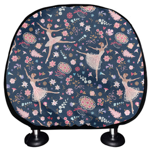 Floral Ballet Pattern Print Car Headrest Covers