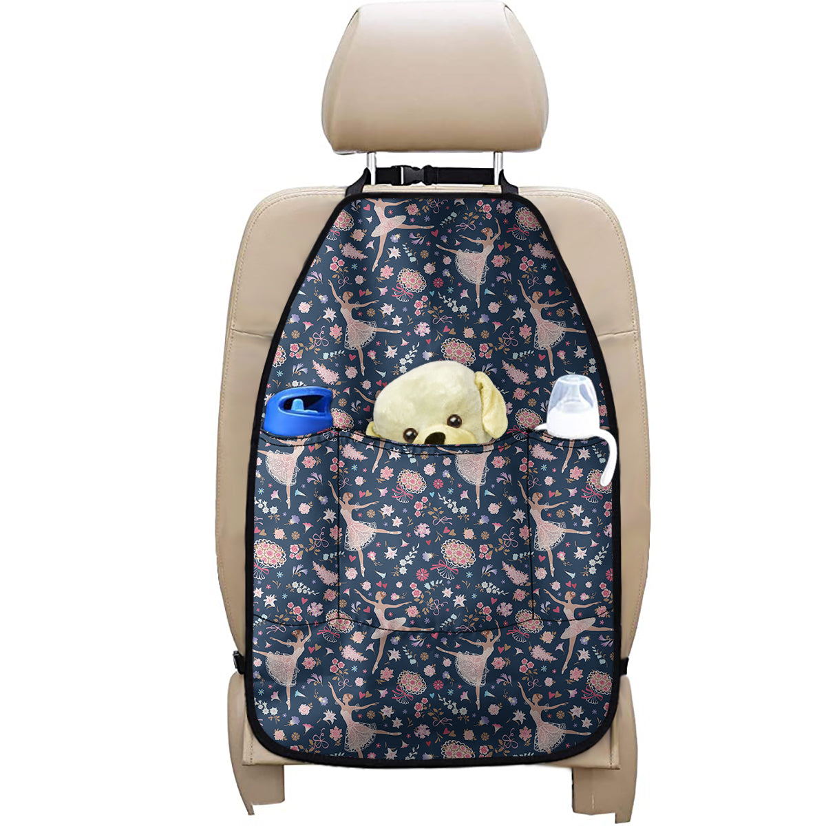 Floral Ballet Pattern Print Car Seat Organizers