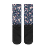 Floral Ballet Pattern Print Crew Socks