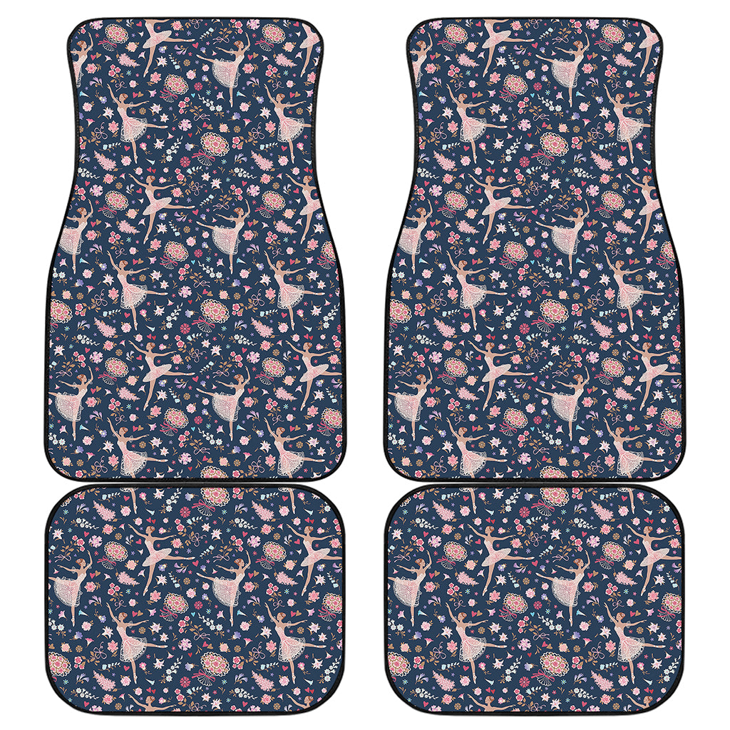 Floral Ballet Pattern Print Front and Back Car Floor Mats