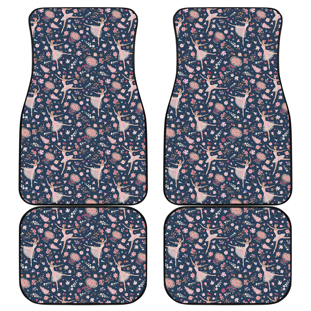 Floral Ballet Pattern Print Front and Back Car Floor Mats