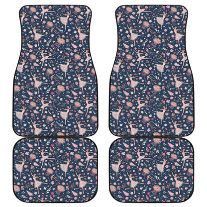 Floral Ballet Pattern Print Front and Back Car Floor Mats