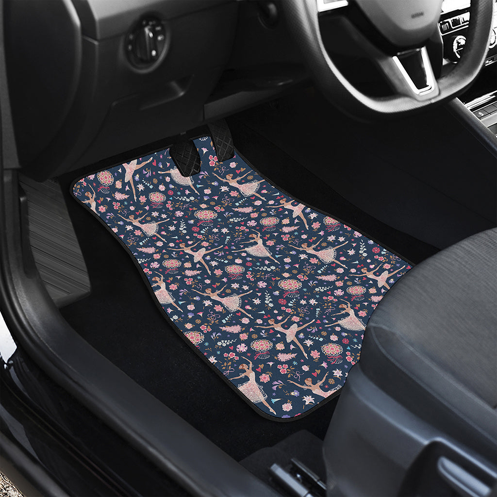 Floral Ballet Pattern Print Front and Back Car Floor Mats