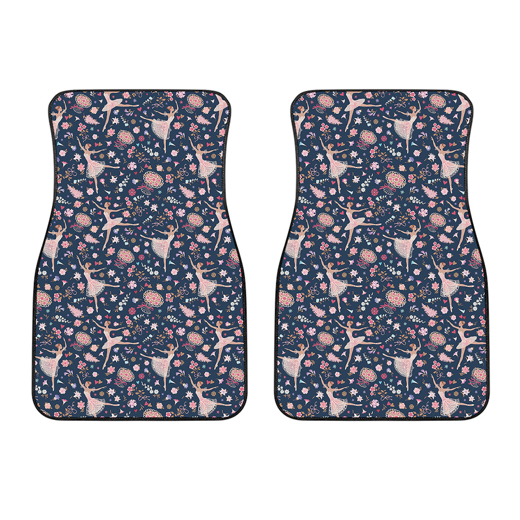 Floral Ballet Pattern Print Front Car Floor Mats