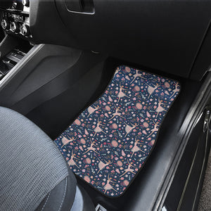 Floral Ballet Pattern Print Front Car Floor Mats