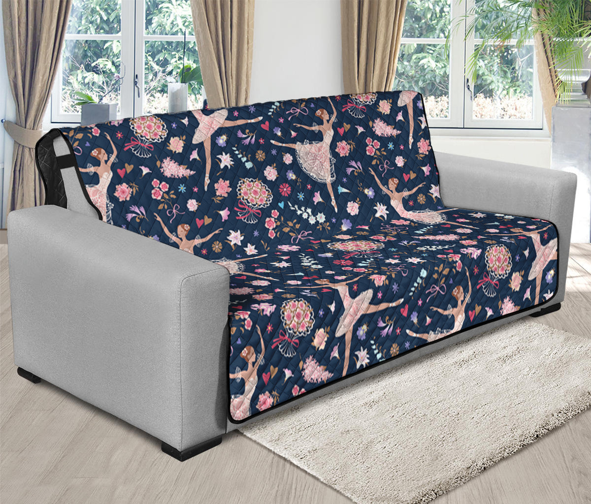 Floral Ballet Pattern Print Futon Protector