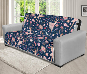 Floral Ballet Pattern Print Futon Protector