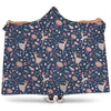 Floral Ballet Pattern Print Hooded Blanket